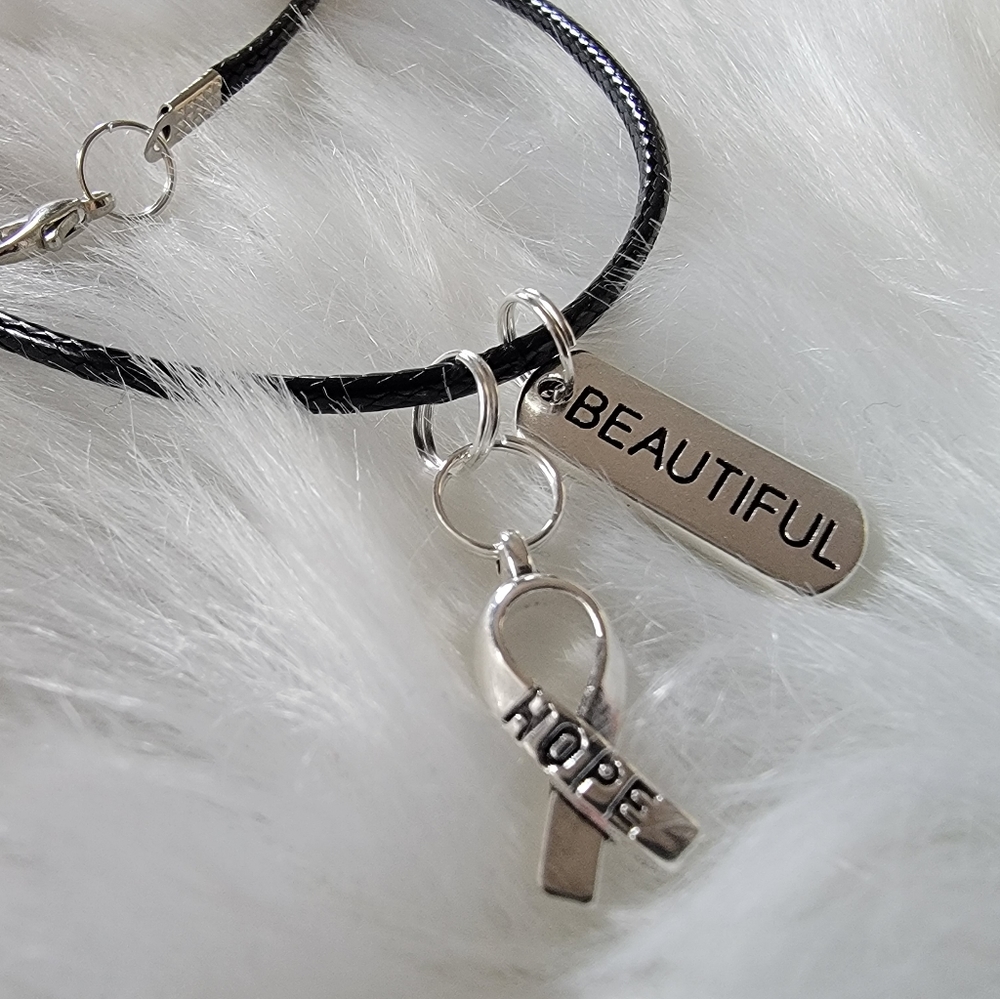 Beautiful and hope charm breast cancer necklace